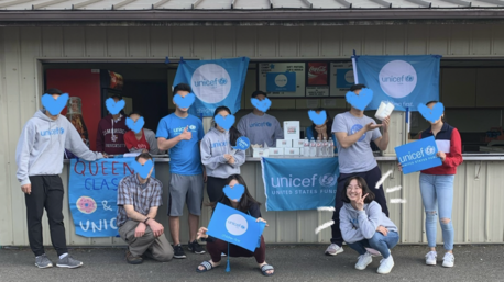 A high school UNICEF club held a Krispy Kreme fundraiser for children in emergencies in 2019.