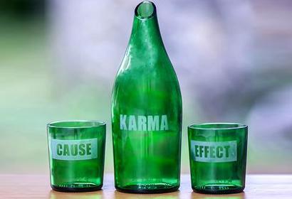 Karma Notes Cause and Effect Carafe and Glasses