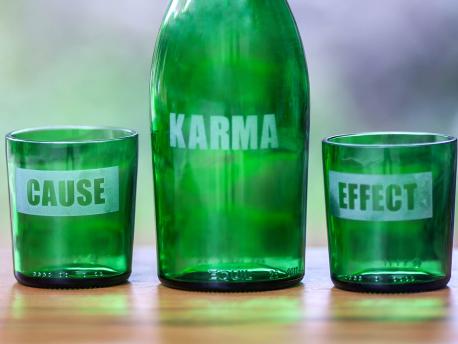 Green Bottle and Glasses