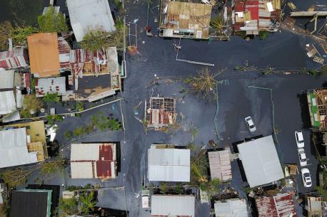 Aerial View of Flooded Neighborhood