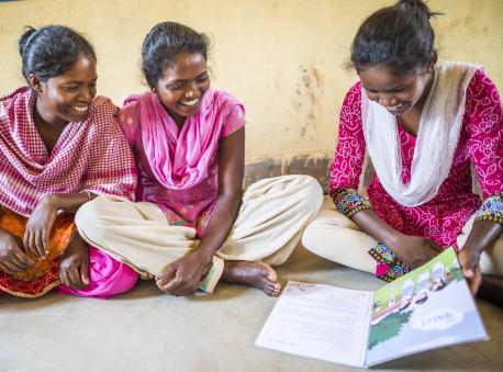 Adolescent girls participate in a UNICEF-supported peer education activity in Jharkhand State, India. 