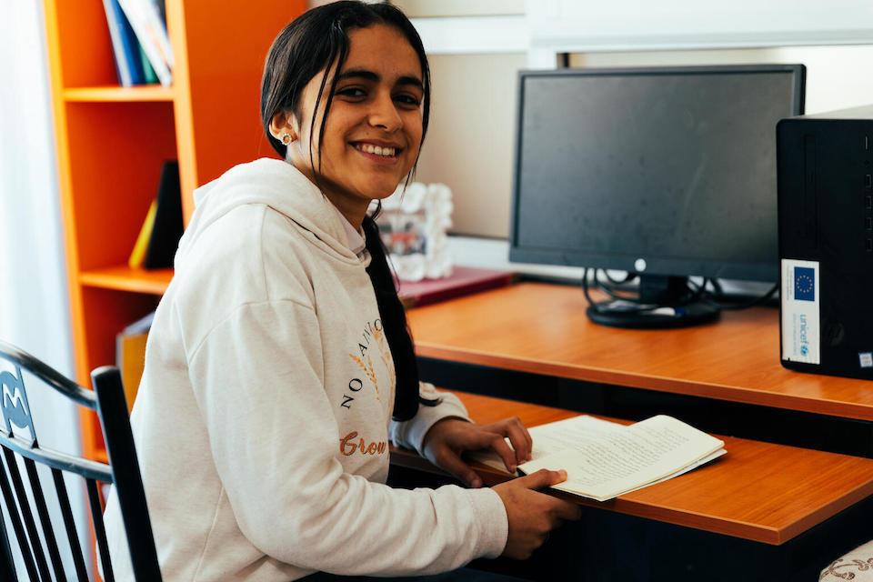 Salma, 13, benefited from a UNICEF-supported program in Morocco to protect children on the move.