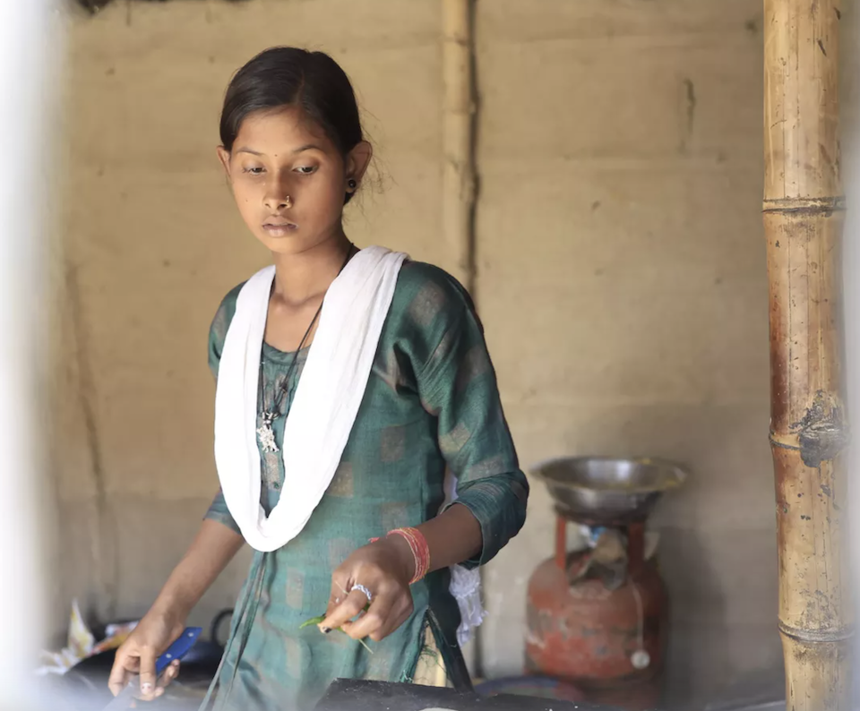 Antima, 16, started her own small food business in Rautahat, Nepal, with help from a UNICEF skills-building program.. 