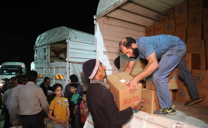 Under the so-called Four Town Agreement, convoys delivered supplies to people in Madaya and Zabadani in Rural Damascus and Foah and Kefraya in Idlib governorate.