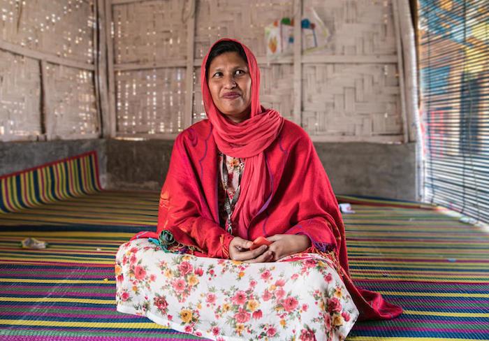 Shumi, the manager of a UNICEF Safe Space for Women and Girls in Cox's Bazar, Bangladesh, continues to support those at risk of gender-violence violence during the COVID-19 pandemic lockdown, even though her center is shuttered. 