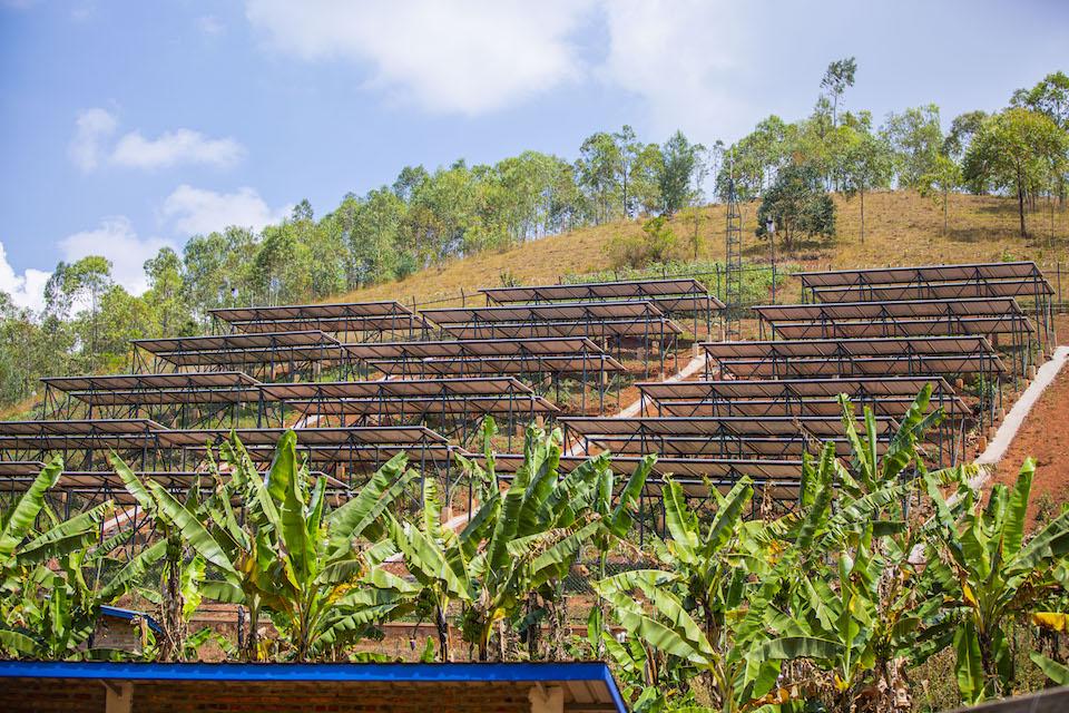In Kirehe District, Eastern Province, Rwanda, newly installed solar energy panels operate a diesel-run Nyagashankara water system that supplies water to more than 22,000 people in the district.