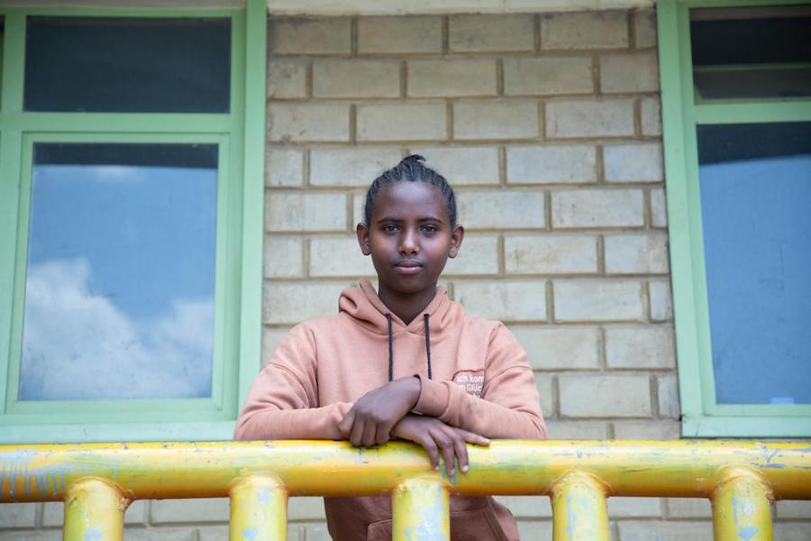 Conflict in Ethiopia forced Meseret, 16, to flee with her two younger brothers, leaving their mother behind. 