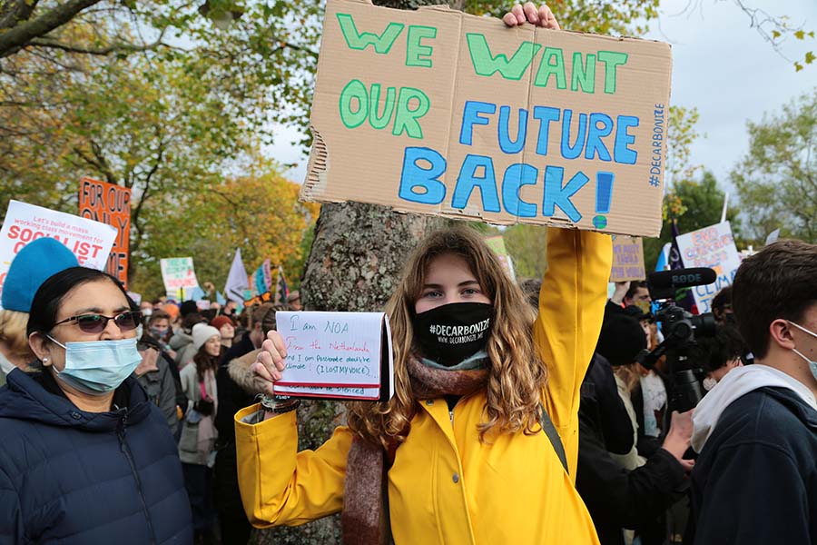 In Glasgow, Scotland and around the world, people take part in a Fridays for Future demonstration for climate action.