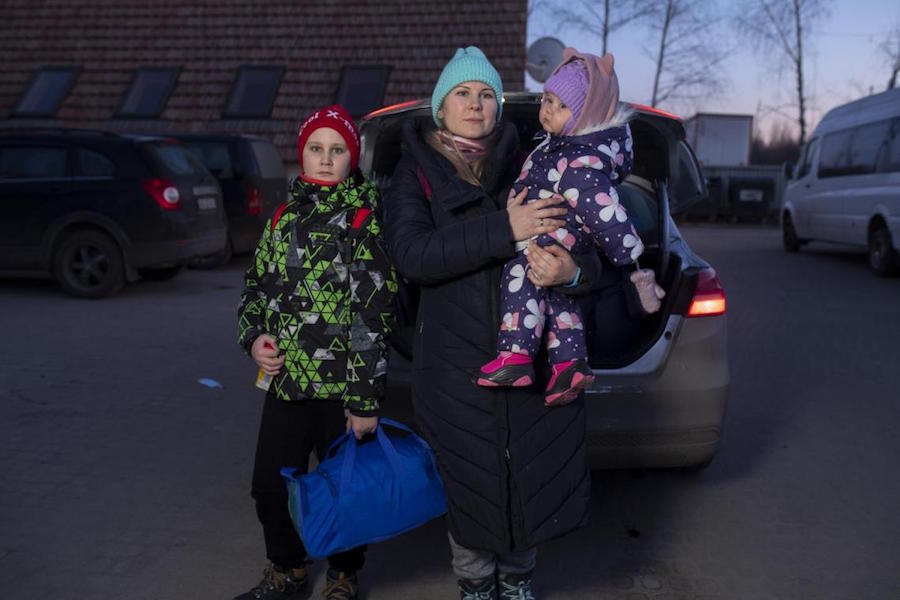 Fleeing war in Kharkiv, Yulia and her children traveled seven days to reach the border between Ukraine and Poland. 
