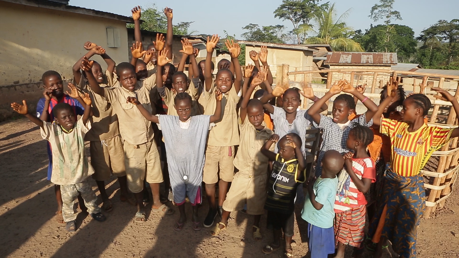 children celebrating