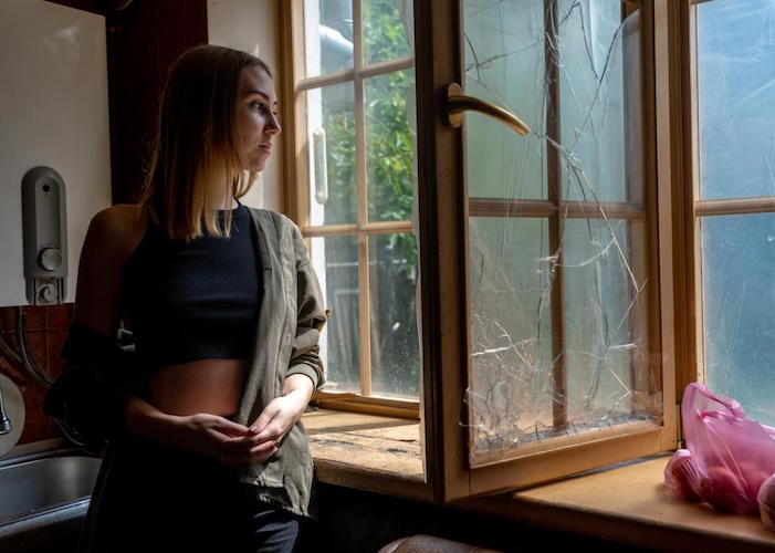 War in Ukraine severely damaged 17-year-old Oleksandra's family home in Irpin, Ukraine.