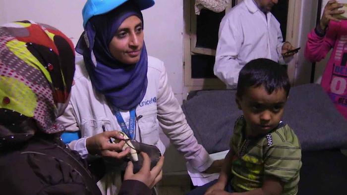 UNICEF delivered health, nutritional supplements, hygiene supplies, educational supplies and children&#039;s clothes for 20,000 people in Madaya and Zabadani