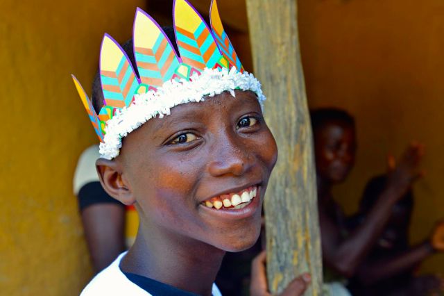 Sanfa was a way at school in Sierra Leone when he got Ebola. His family though he died but he recovered and UNICEF brought them together again