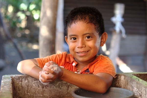 About 50 percent of children in El Salvador live in poverty.