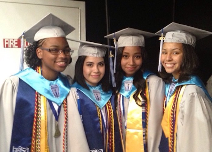 Giovana Ortiz-Barrera (second from left) and her classmates at high school graduation in Atlanta. 