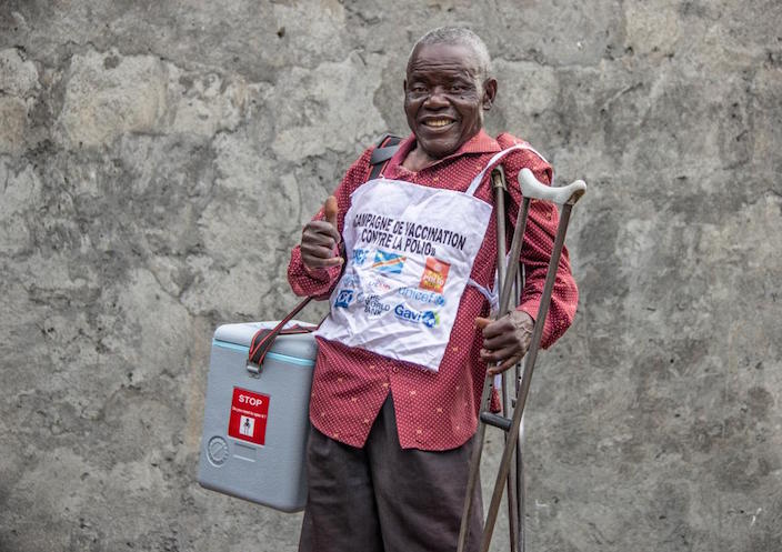 Joseph, 73, is a polio survivor and a polio vaccinator in the Maniema Province of the Democratic Republic of Congo.