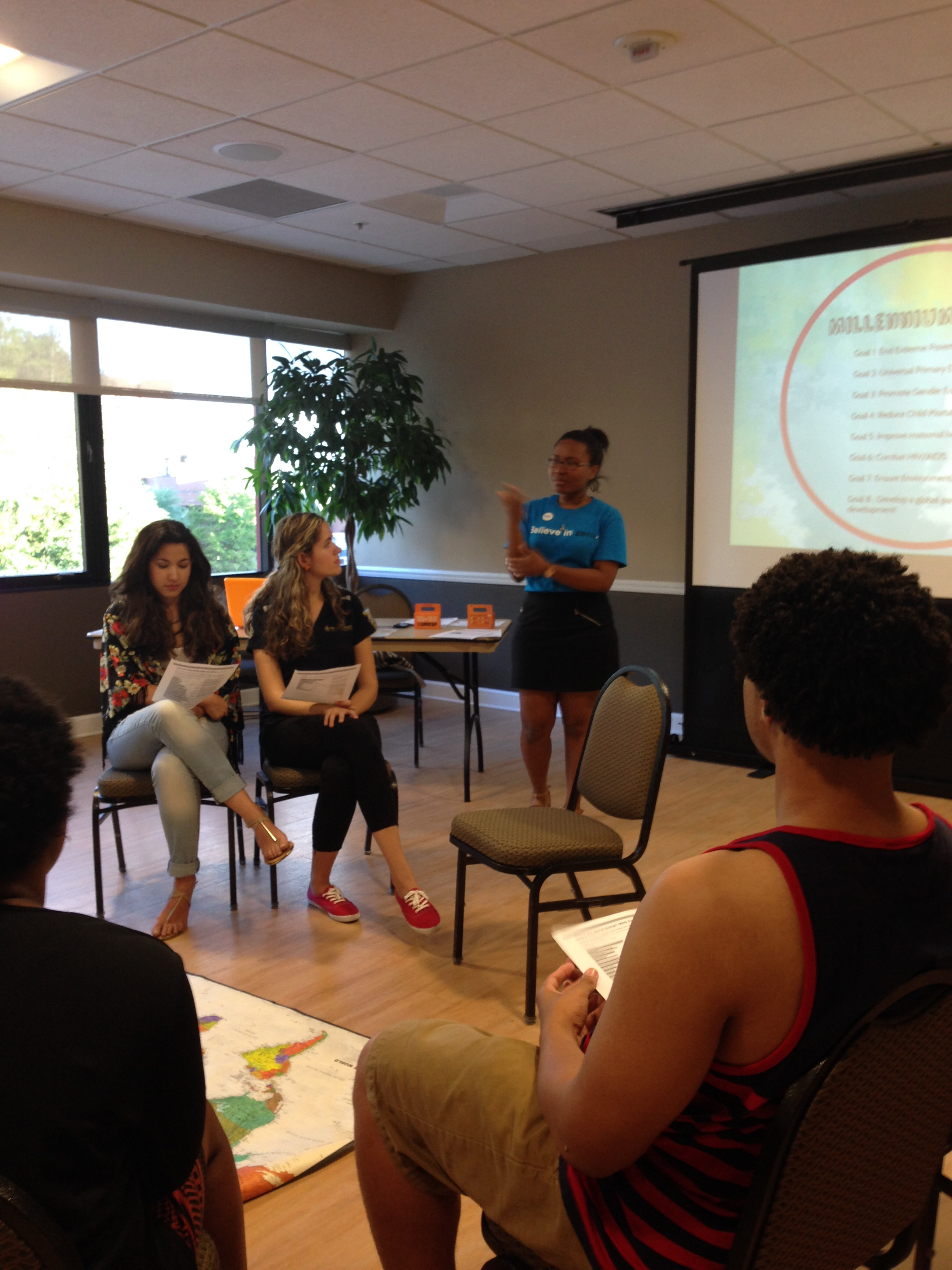 Ligia facilitates a TeachUNICEF Lesson for students at UCF. Photo credit: Ligia Forbes