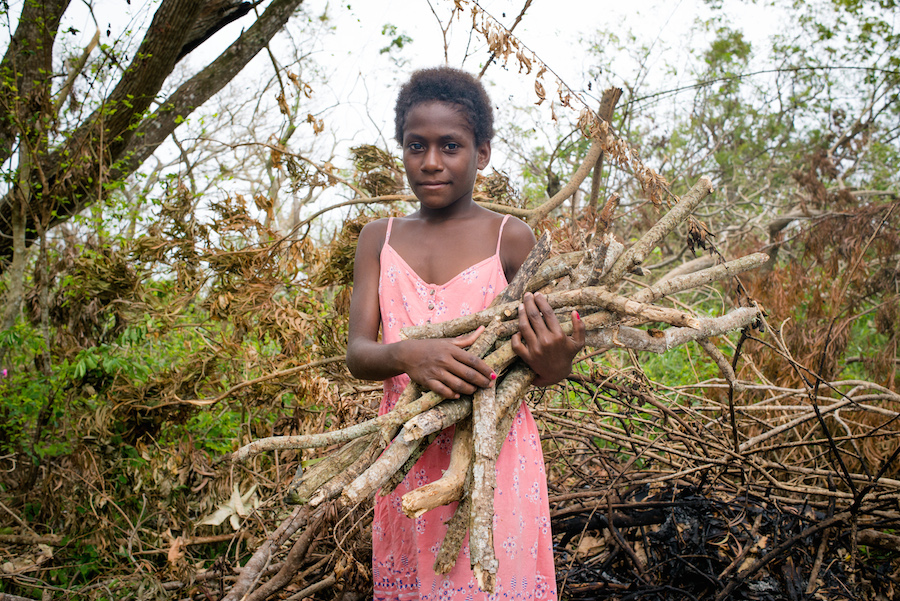 Nellie, a child on one of the 22 islands in the Vanuatu archipelago hit by Cyclone Pam, looks forward to returning to school. UNICEF is working to reopen schools.