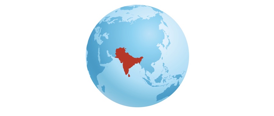 A map showing UNICEF's reach in South Asia.