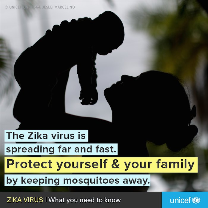 In Brazil, UNICEF is launching public health messages like this about Zika prevention.