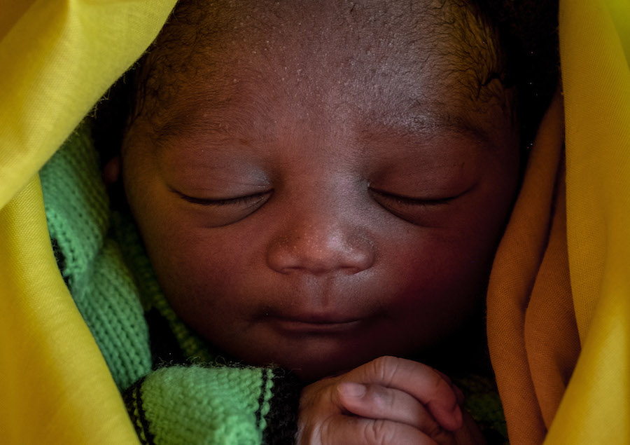 A healthy newborn baby in Central African Republic, where UNICEF is working to provide health care, nutrition and other humanitarian assistance to families affected by conflict and poverty. 