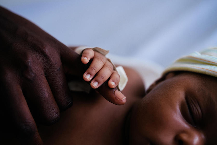 Hadija Mwasimaga's newborn baby boy, Isaka, was treated for sepsis at the UNICEF-supported Mbeya Regional Referral Hospital in Tanzania in November 2018.