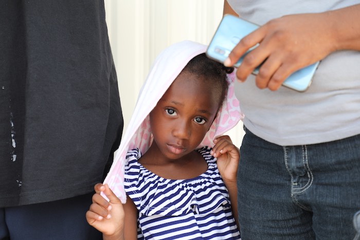 On 6 September 2019, Katheleh, 4, and her mother, Marianise, were evacuated from Marsh Harbour on Abaco Island to Nassau, Bahamas. Their home was destroyed by Hurricane Dorian, which slammed Abaco Island for 40 hours. Everything they had left fit within a