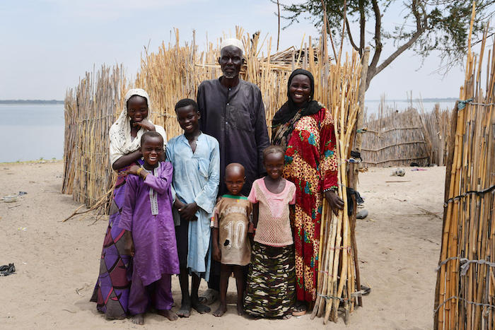 A family in west Chad, beneficiaries of a UNICEF cash transfer program to help vulnerable families escape the worst effects of poverty.