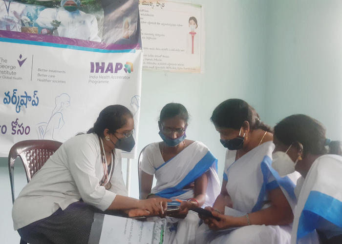 Thousands of India’s frontline health care workers (HCWs), like these in Telangana, have used UNICEF’s Sharecare mobile app to cope with mental stress, avoid exhaustion and preserve their emotional well-being.