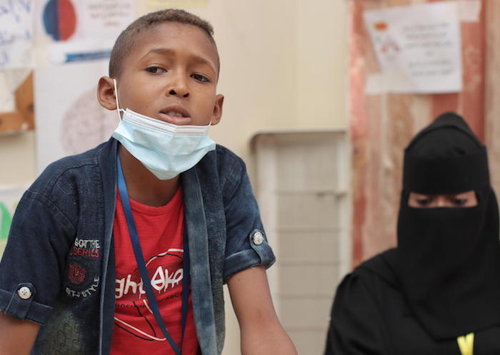 Mohammed, 14, reports the UNICEF life skills training program he attends in Yemen has given him confidence and improved his public speaking skills.