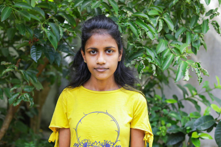 Seventeen-year-old Jithmini's school in Colombo, Sri Lanka, had to shut down early due to a fuel shortage. 