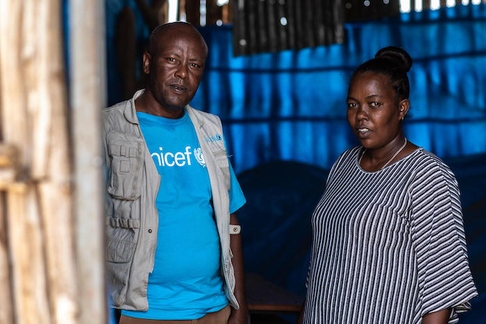Maldret Tarekgn, right, head of the Ethiopian government's Bureau of Women and Children Affairs, works alongside UNICEF to prevent early marriages and help victims in the Dassenech woreda (district) in the southern part of the country.