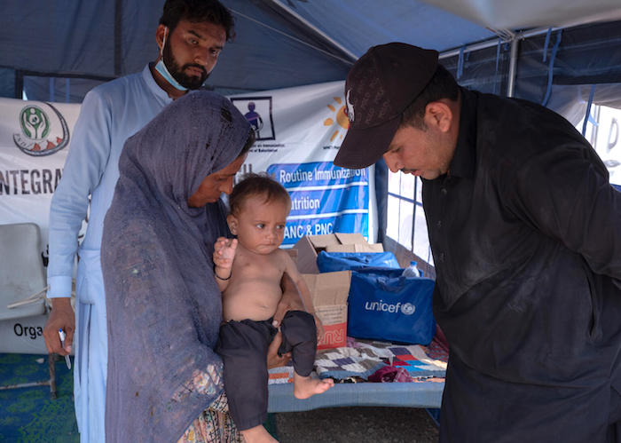 At UNICEF-supported mobile health units deployed across Balochistan Province, children like 6-month-old Naqibullah are being treated for severe acute malnutrition and waterborne diseases. 