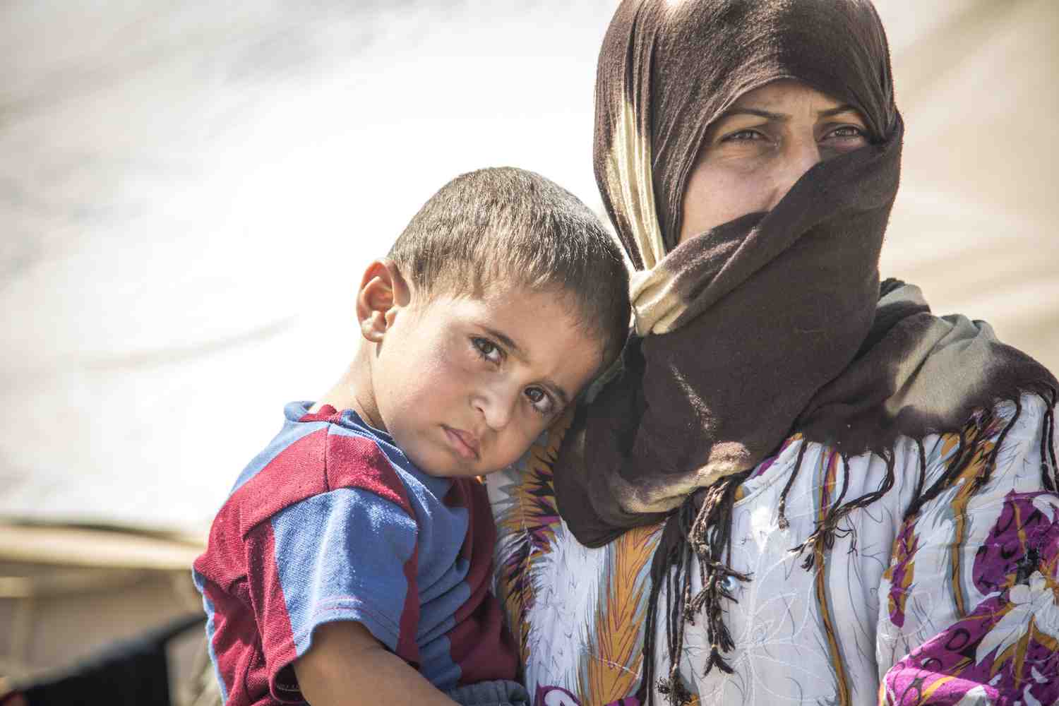 After UNICEF located a water tank near his tent, Esa, 2, and his family&#039;s lives in the refugee camp in Iraq got a lot better