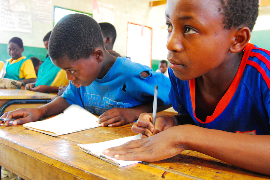 Students in the Mchuchu Primary School in Malawi.