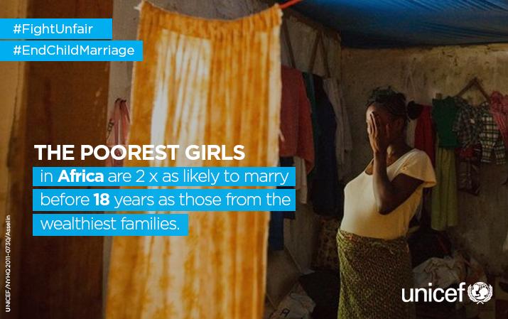 The poorest girls in Africa are 2x as likely to marry before 18.