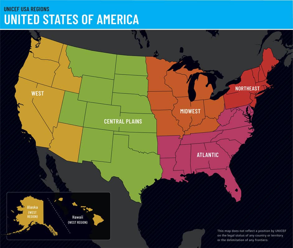 UNICEF USA Region Map