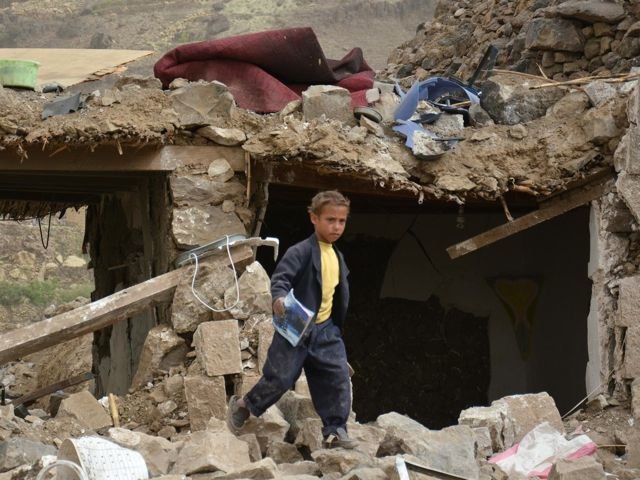 Children in Yemen have seen their homes, schools and neighborhoods, like this village near the the capital Sana&#039;a, reduced to rubble. 