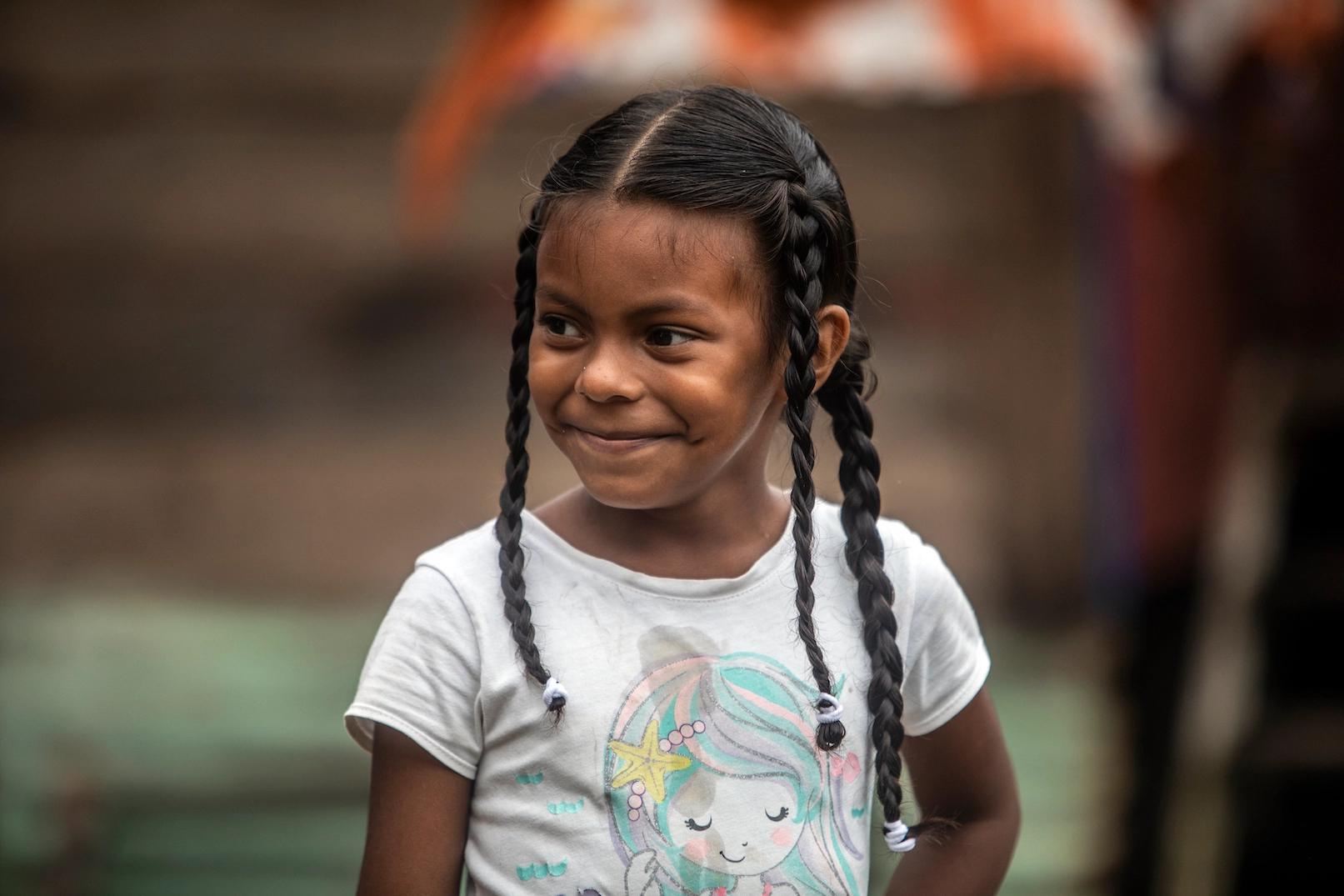 A girl from the El Muelle neighborhood of Bilwi, Puerto Cabezas, Nicaragua, where UNICEF supported emergency response and recovery efforts following back to back hurricanes in 2020.