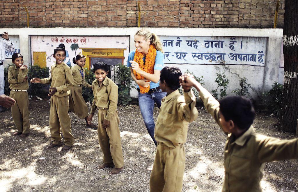 UNICEF Supporter Heidi Klum on a UNICEF Field Visit to India during 2015