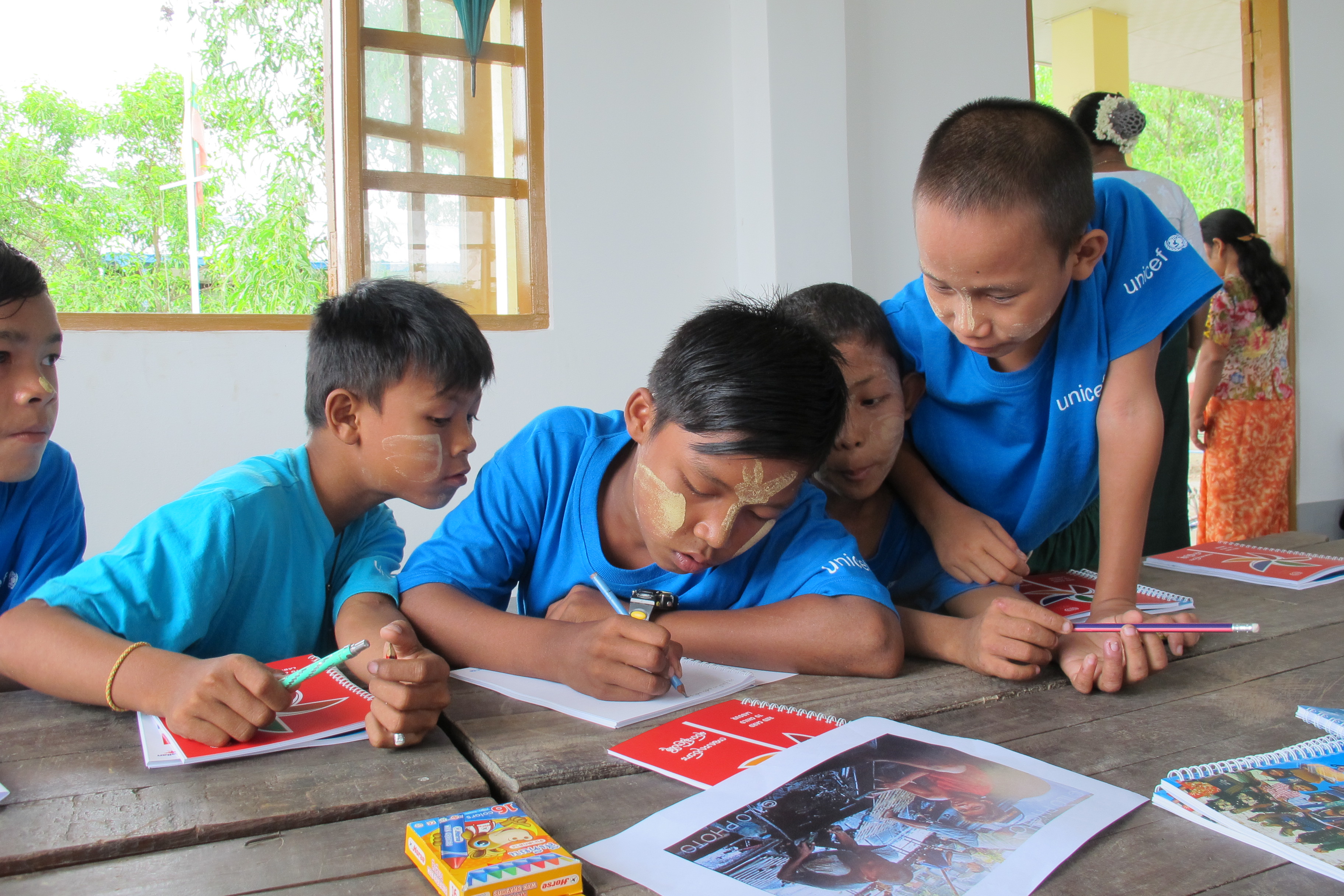 Children learning in Myanmar