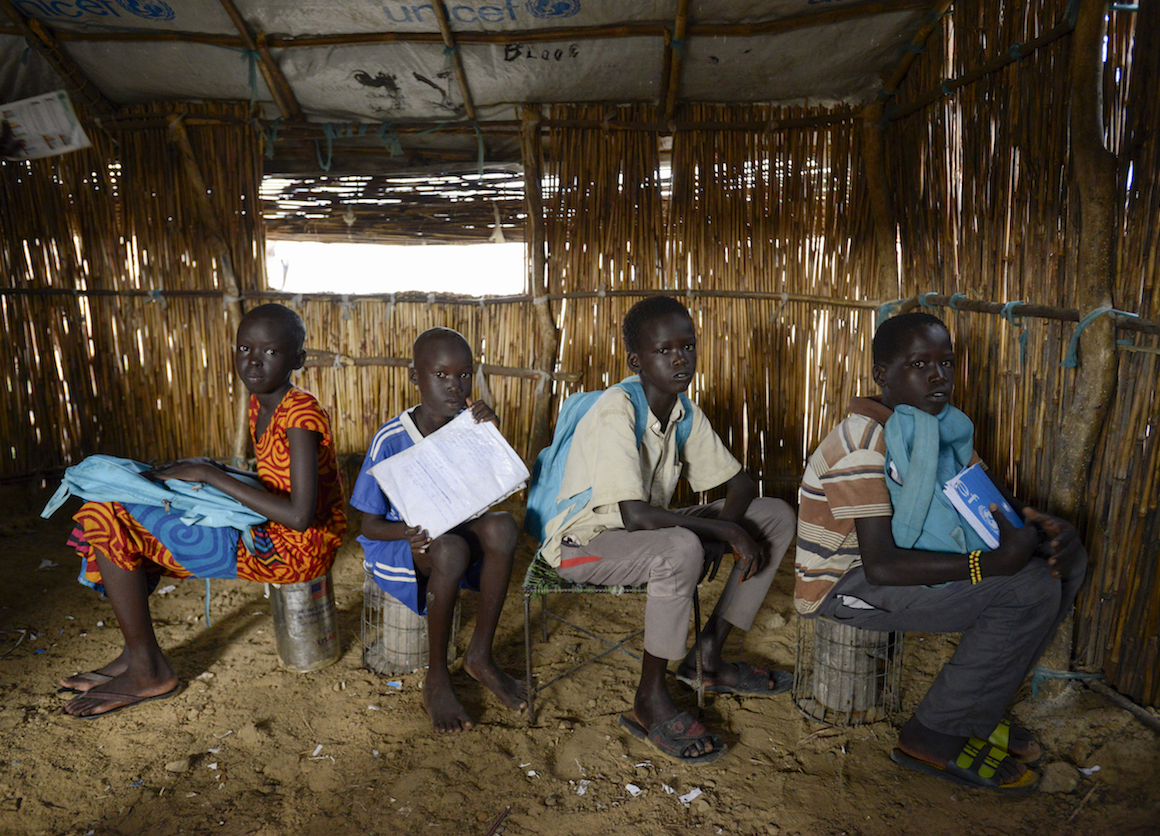 students at a UNICEF-supported school in South Sudan