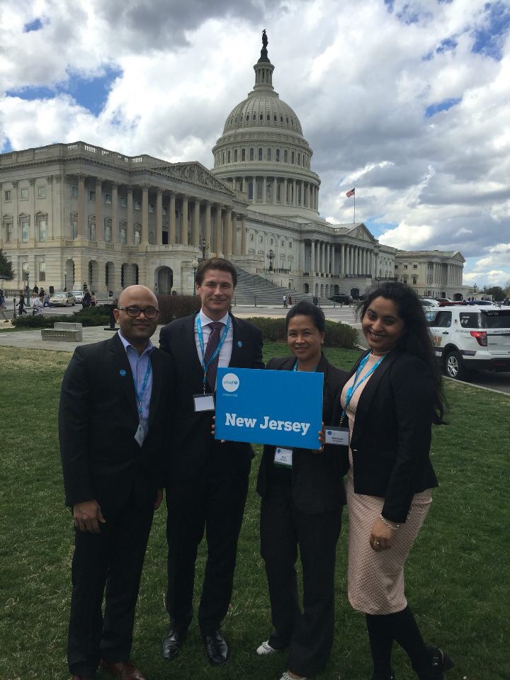 Team New Jersey at Capitol Building (From left to right: Praveen Chackalayil, Alistair Butler, Ana Esteban, Rohana Sengupta)