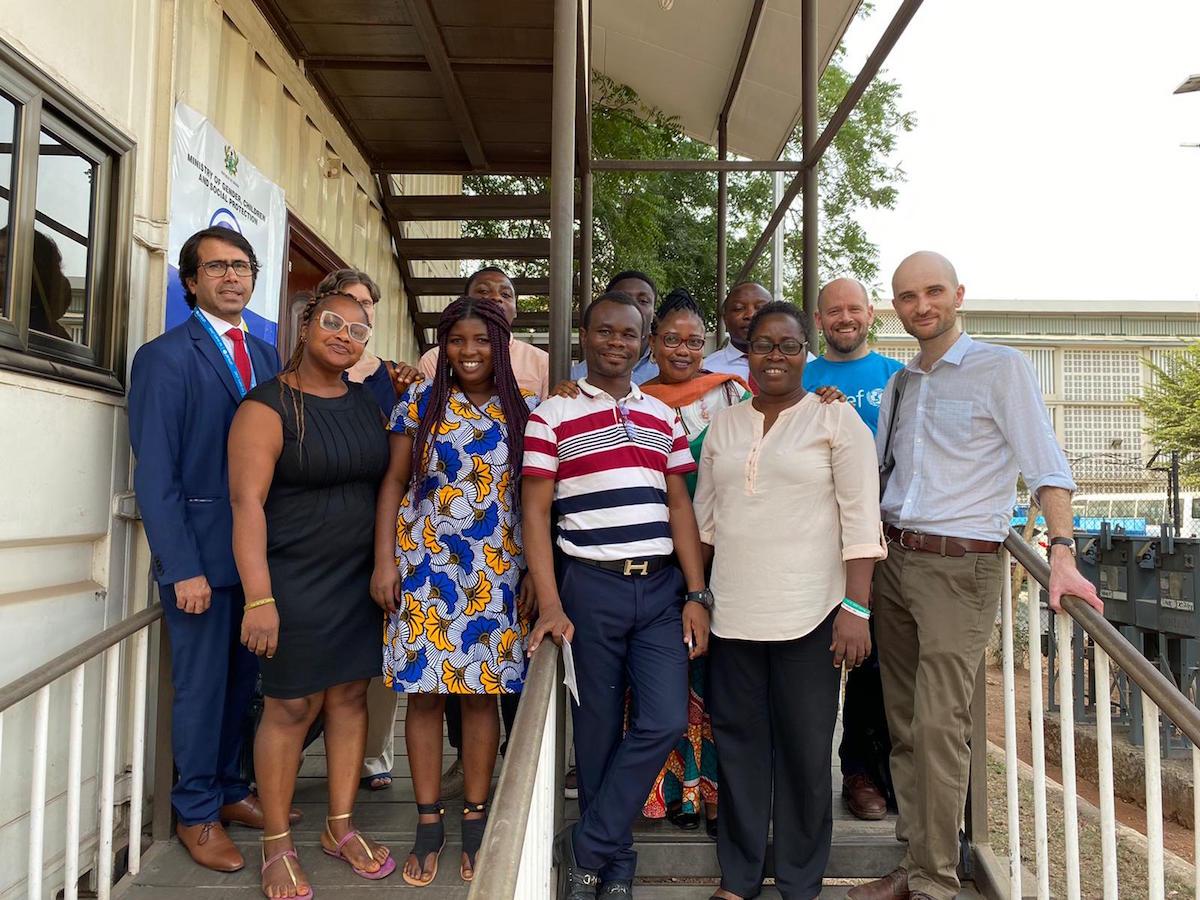 The Primero technical team with UNICEF Ghana CP team and MoGCSP colleagues at UNICEF in Accra, Ghana in 2020.