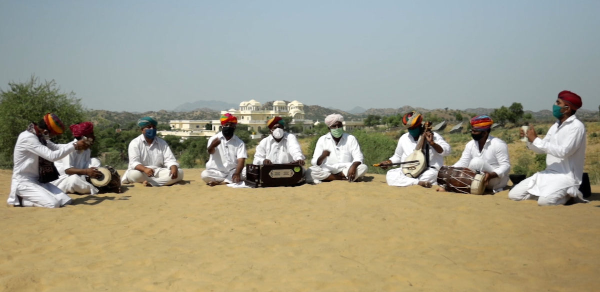 Folk musicians in Rajasthan, India, sing a traditional song rewritten to convey key messages about defeating COVID-19 with the vaccine.