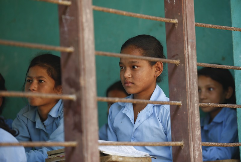 Girls in school in Nepal