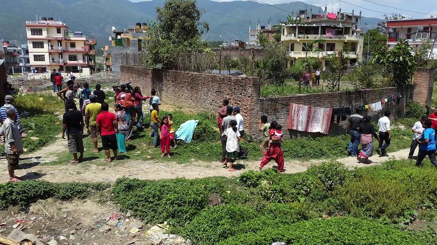 Nepal Earthquake May 12: People gather in open spaces for safety after a second major quake rocks Nepal.