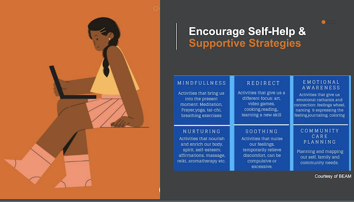 The "E" (step 5) in the "PAUSE" strategy developed by the Arthur Ashe Institute and UNICEF USA that guides young people on how to support peers who may be struggling with mental health challenges. 