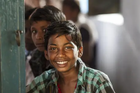 Children take a break from their class at a middle school in Samastipur, one of the worst flood-affected districts in Bihar Province, India. They’re benefiting from a UNICEF program that covers 255 villages and 155 schools in eight flood-prone districts, mostly in northern Bihar.