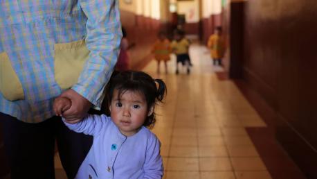 A girl receiving services at Virgen de Fátima, a UNICEF-supported residential care center in La Paz, Bolivia. 
